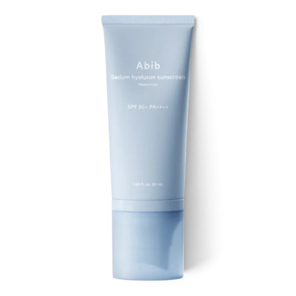 Abib Sedum Hyaluron Sunscreen Watery Tube SPF 50+ PA++++ from bareskin.lt in a light blue squeeze tube