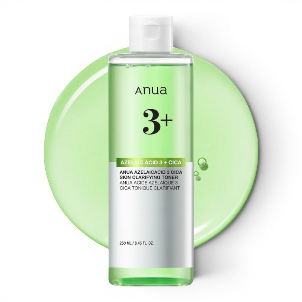 bareskin.lt Anua Azelaic 3 Cica Skin Clarifying Toner from bareskin.lt  tonikas su 3 % azelaino rūgštimi ir Centella Asiatica ekstraktais, kurie padeda nuraminti sudirgusią odą, sumažinti netolygią odos tekstūrą bei vizualiai suvienodinti atspalvį