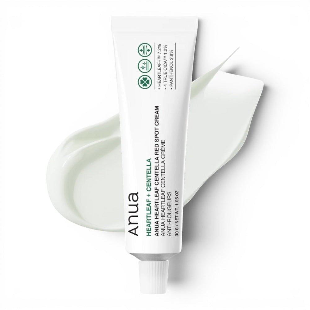 bareskin.lt Anua Centella Red Spot Cream  kremas, skirtas lokaliai odos priežiūrai ten, kur pasireiškia paraudimas, sudirgimas ar pavieniai spuogeliai