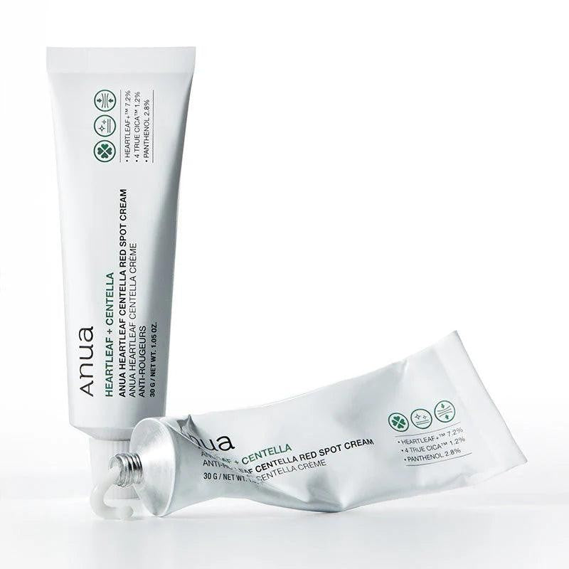 bareskin.lt Anua Centella Red Spot Cream  kremas, skirtas lokaliai odos priežiūrai ten, kur pasireiškia paraudimas, sudirgimas ar pavieniai spuogeliai