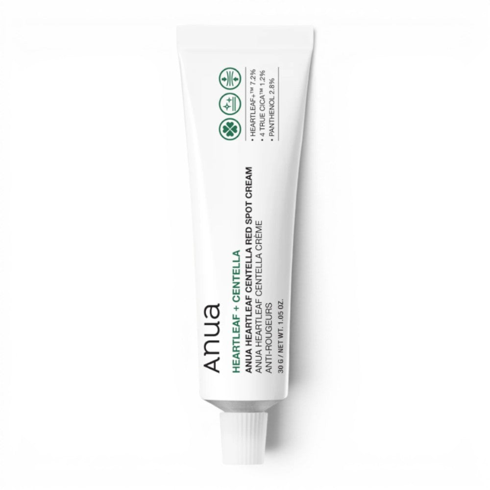 bareskin.lt Anua Centella Red Spot Cream  kremas, skirtas lokaliai odos priežiūrai ten, kur pasireiškia paraudimas, sudirgimas ar pavieniai spuogeliai