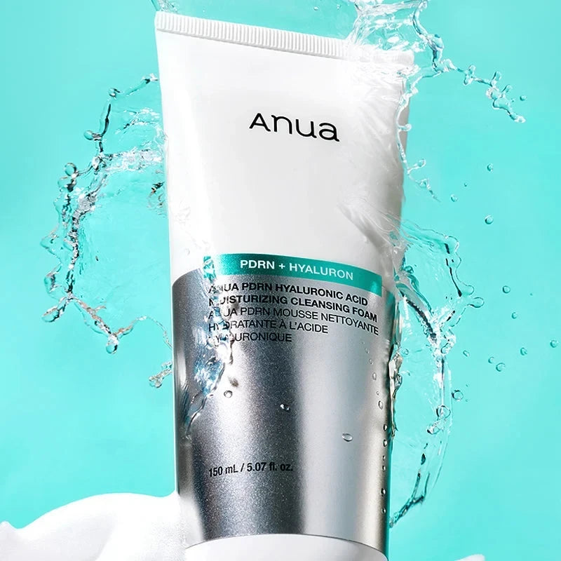 bareskin.lt Anua PDRN Hyaluronic Acid Moisturizing Cleansing Foam švelniai valantis, drėkinamasis prausiklis, skirtas kasdieniam odos prausimui, nepažeidžiant jos natūralaus drėgmės balanso (PDRN (sodium DNA) su hialurono rūgšties kompleksu)