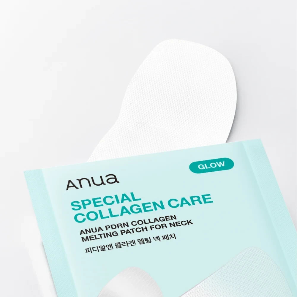 bareskin.lt Anua PDRN Collagen Melting Patch for neck care in light blue packaging with white adhesive strip