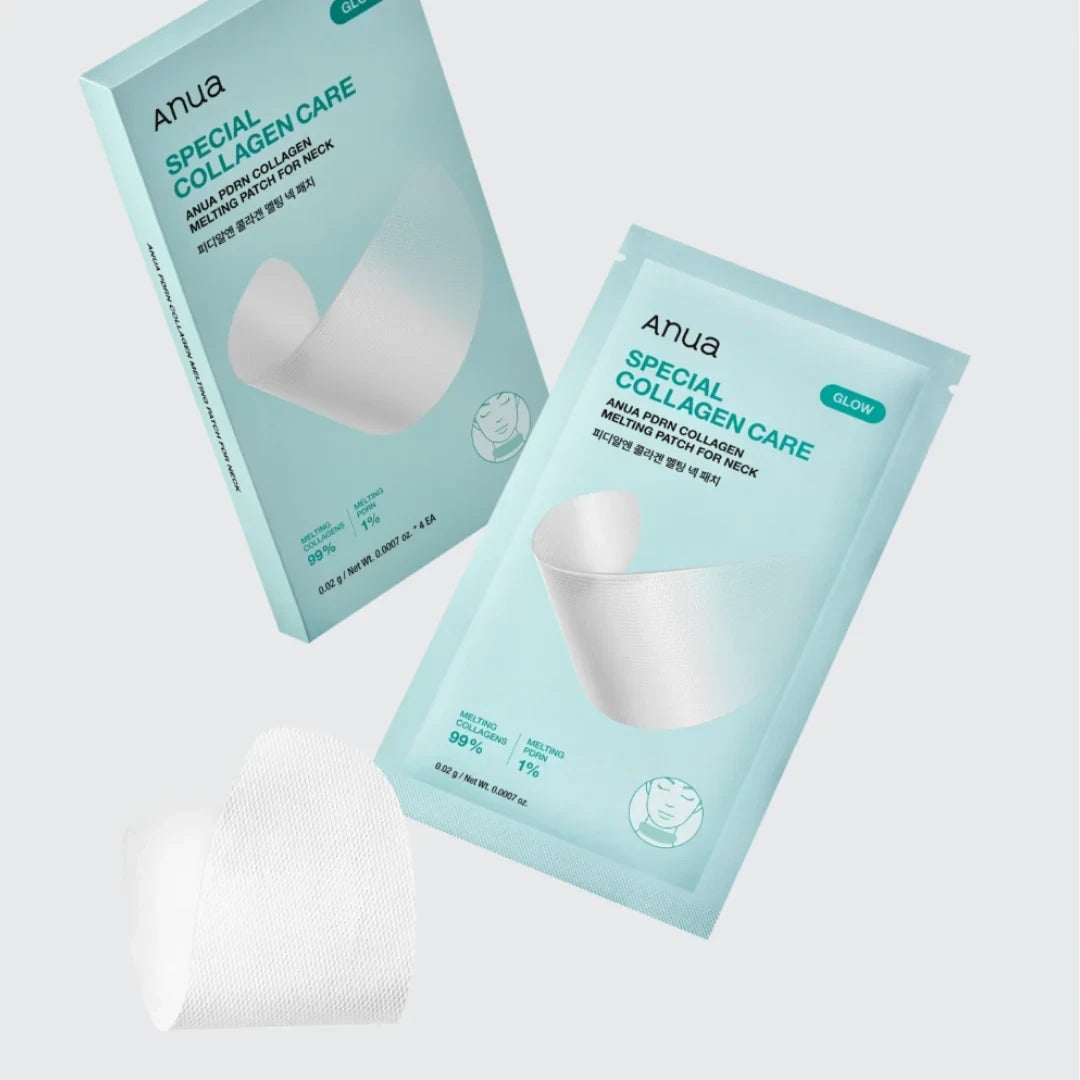 bareskin.lt Anua PDRN Collagen Melting Patch for neck care in light blue packaging with a single white patch