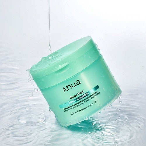 bareskin.lt Anua PDRN Hyaluronic Glow Pad toner pads drėkinantys toniko padeliai su PDRN ir trimis hialurono rūgšties formomis padeda palaikyti odos drėgmės balansą, švytėjimą ir elastingumą