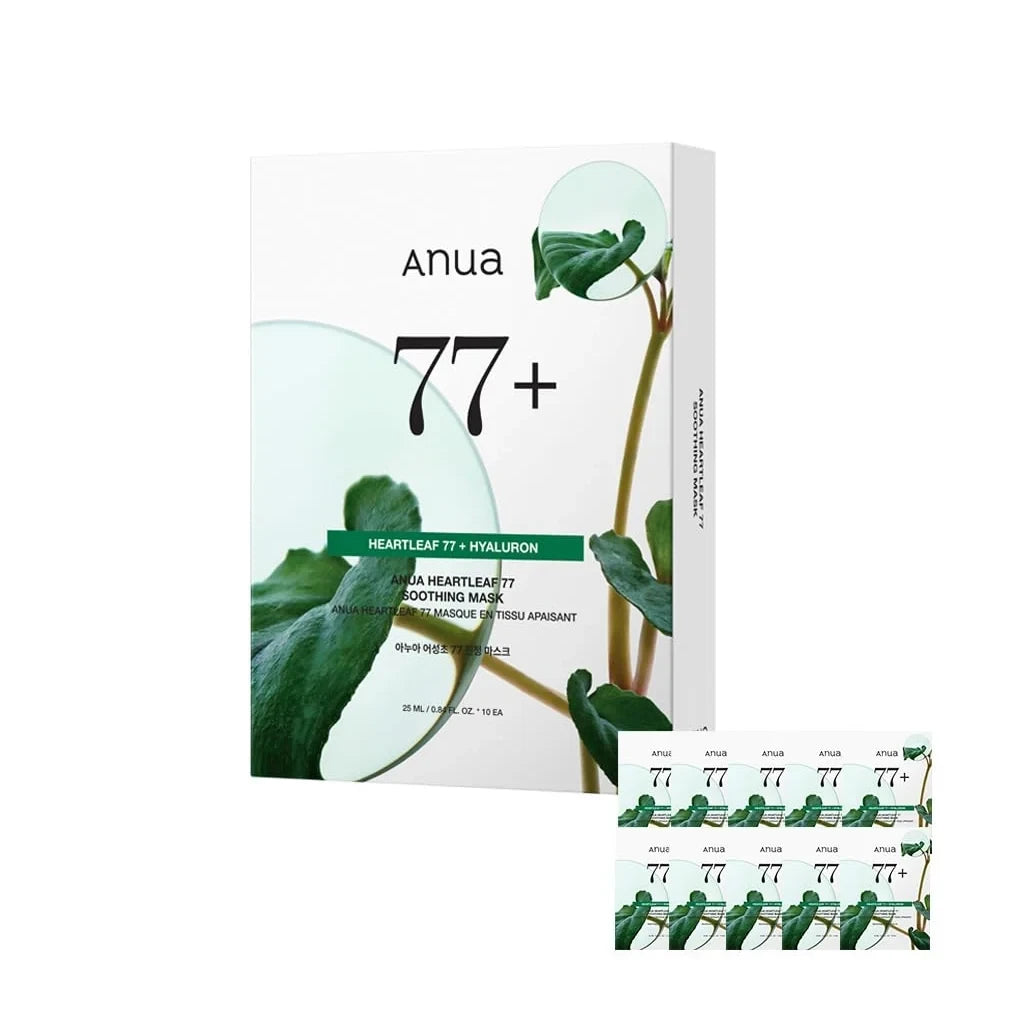 bareskin.lt Anua Heartleaf 77 Soothing Mask lakštinė kaukė su 77 % širdžialapės (Houttuynia Cordata) ekstraktu intensyviai drėkina ir ramina jautrią odą, padeda palaikyti apsauginį barjerą ir saugo nuo išorinių dirgiklių poveikio