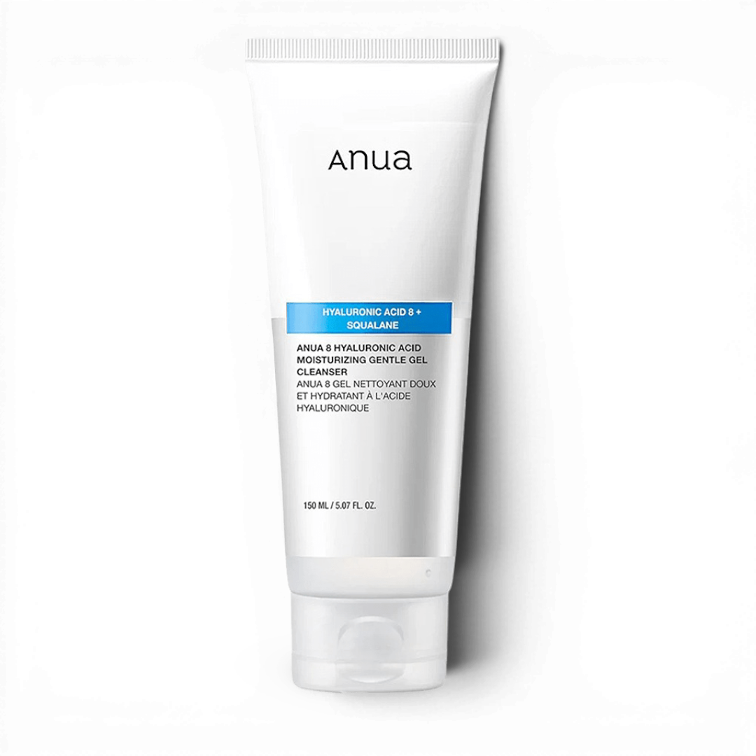 Anua 8 Hyaluronic Acid Hydrating Gentle Foaming Cleanser in a white tube, available at bareskin.lt