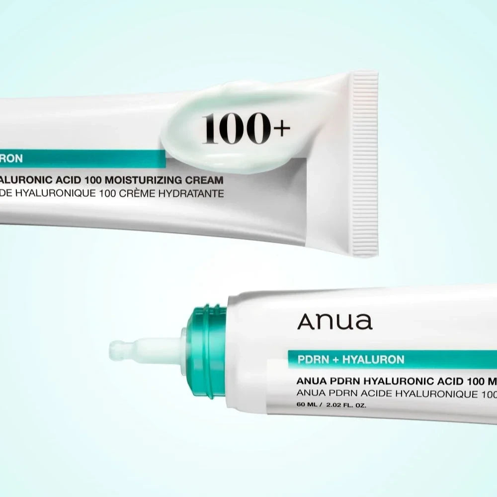 bareskin.lt Anua PDRN Hyaluronic Acid 100 Moisture Cream drėkinamasis kremas su PDRN ir hialurono rūgščių kompleksu, sukurtas išsausėjusiai, jautriai ar nusilpusiai odai