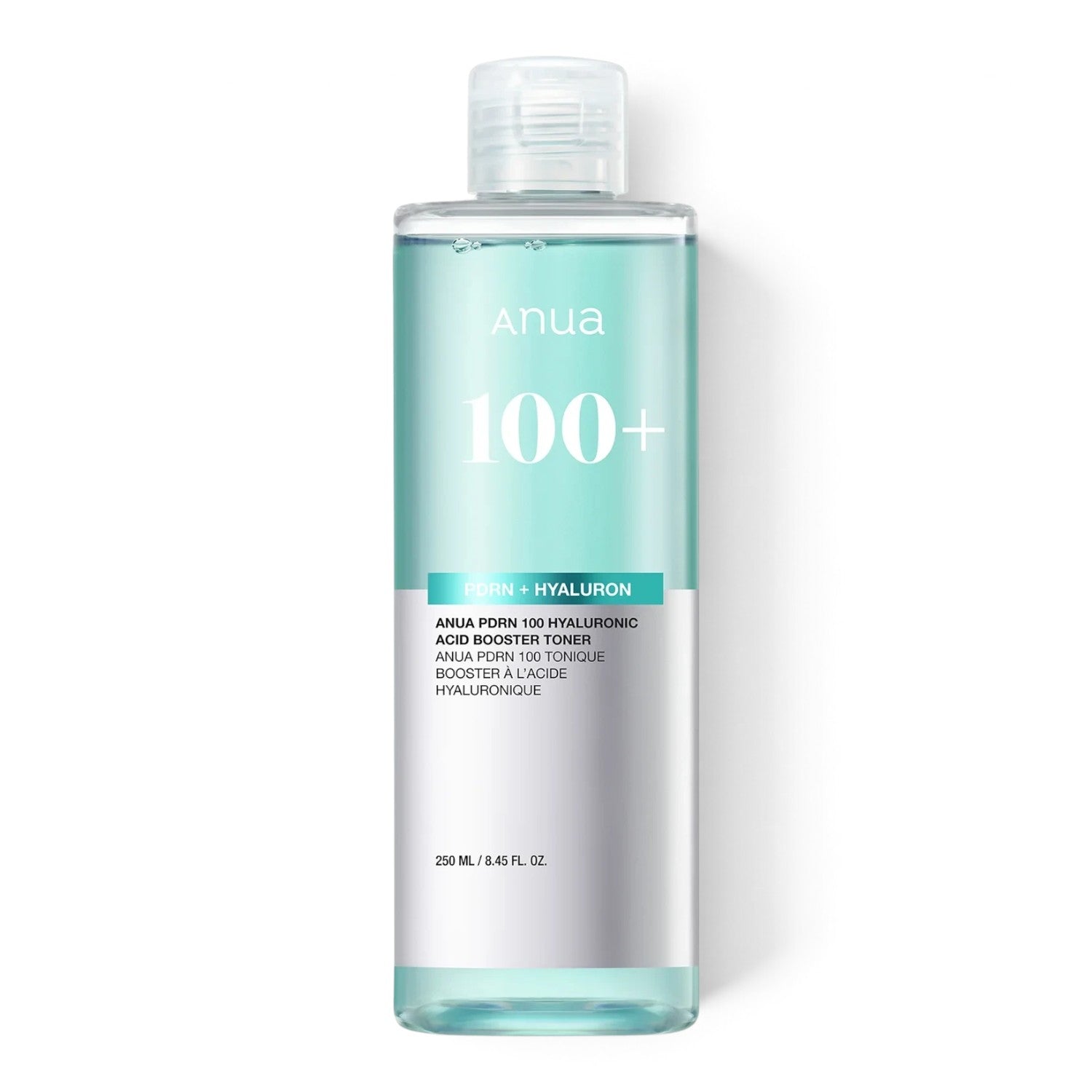 bareskin.lt Anua PDRN 100 Hyaluronic Acid Booster Toner drėkinamasis tonikas su PDRN ir įvairių formų hialurono rūgštimi, sukurtas palaikyti odos drėgmės balansą, elastingumą ir komfortą