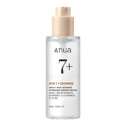 bareskin.lt Anua 7 Rice Ceramide Hydrating Barrier Serum bekvapis maitinamasis serumas su Oryza Sativa (ryžių) sėlenų vandeniu ir keramidais, skirtas drėkinti šerpetojančią odą ir užkirsti kelią drėgmės praradimui, išlaikant odos elastingumą ir barjerinę funkciją