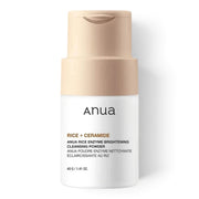 Anua Rice Enzyme Brightening Cleansing Powder by bareskin.lt in a white bottle with a beige cap.