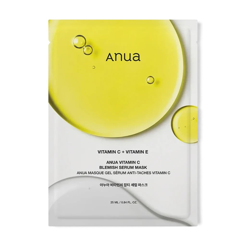 bareskin.lt Anua Vitamin C Blemish Serum sheet mask in white packaging with yellow serum droplet graphic