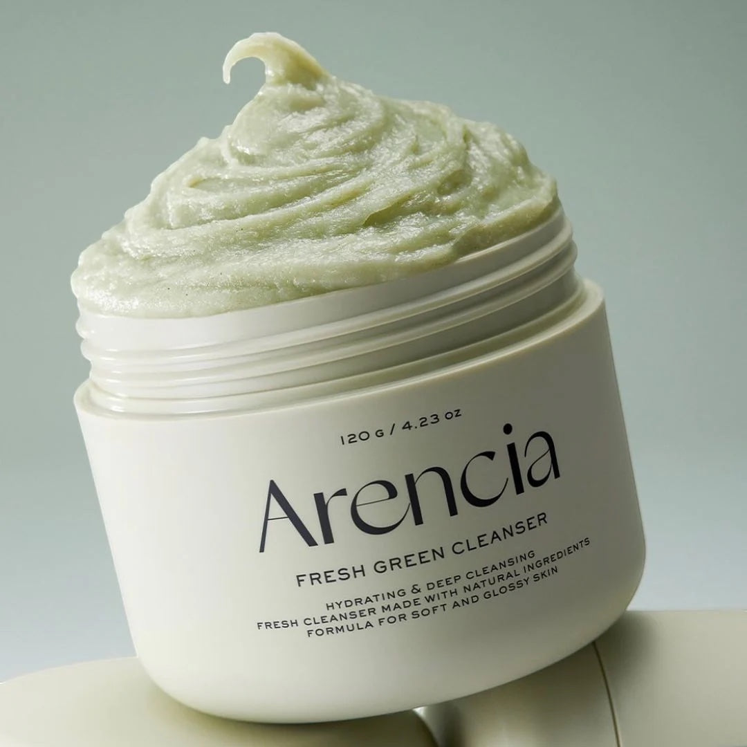 bareskin.lt Arencia Fresh Green Rice Mochi Cleanser prausiklis su natūraliais šveičiamaisiais grūdeliais