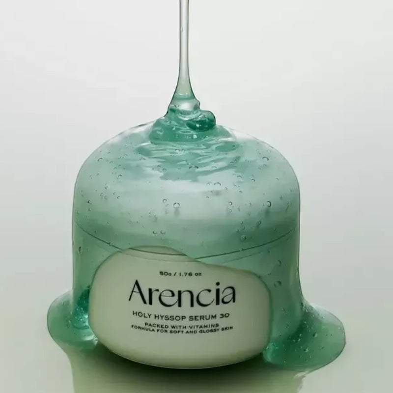 bareskin.lt Arencia Holy Hyssop Serum 30 lengvos, žele konsistencijos serumas, skirtas odos atgaivinimui ir skaistumo suteikimui