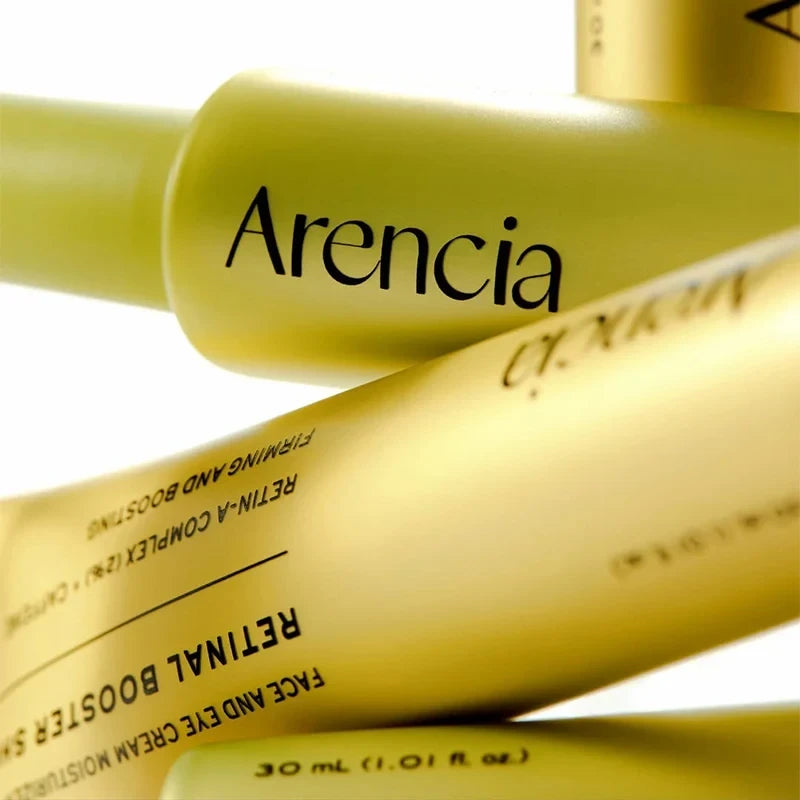 bareskin.lt Arencia Retinal Booster Shot intensyvus serumas su retinaliu ir bakučioliu, skirtas raukšlelių, odos tekstūros, stangrumo ir netolygaus atspalvio priežiūrai