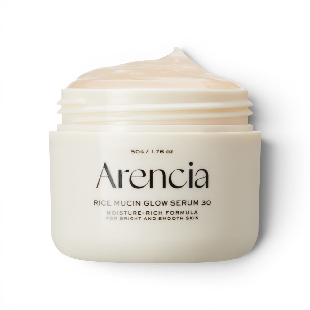 bareskin.lt Arencia Rice Mucin Glow Serum 30 intensyviai drėkinantis žele konsistencijos serumas, padedantis išlaikyti odos skaistumo ir gyvybingumo įspūdį