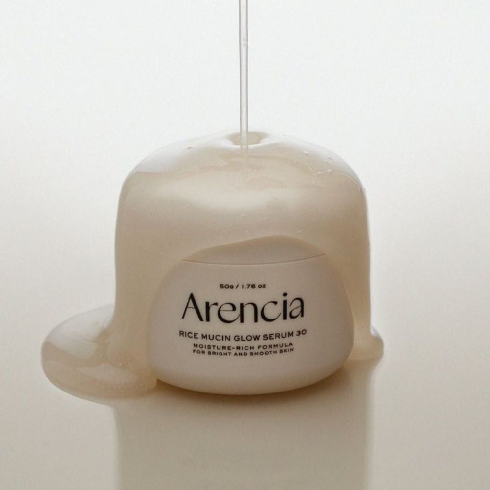 bareskin.lt Arencia Rice Mucin Glow Serum 30 intensyviai drėkinantis žele konsistencijos serumas, padedantis išlaikyti odos skaistumo ir gyvybingumo įspūdį
