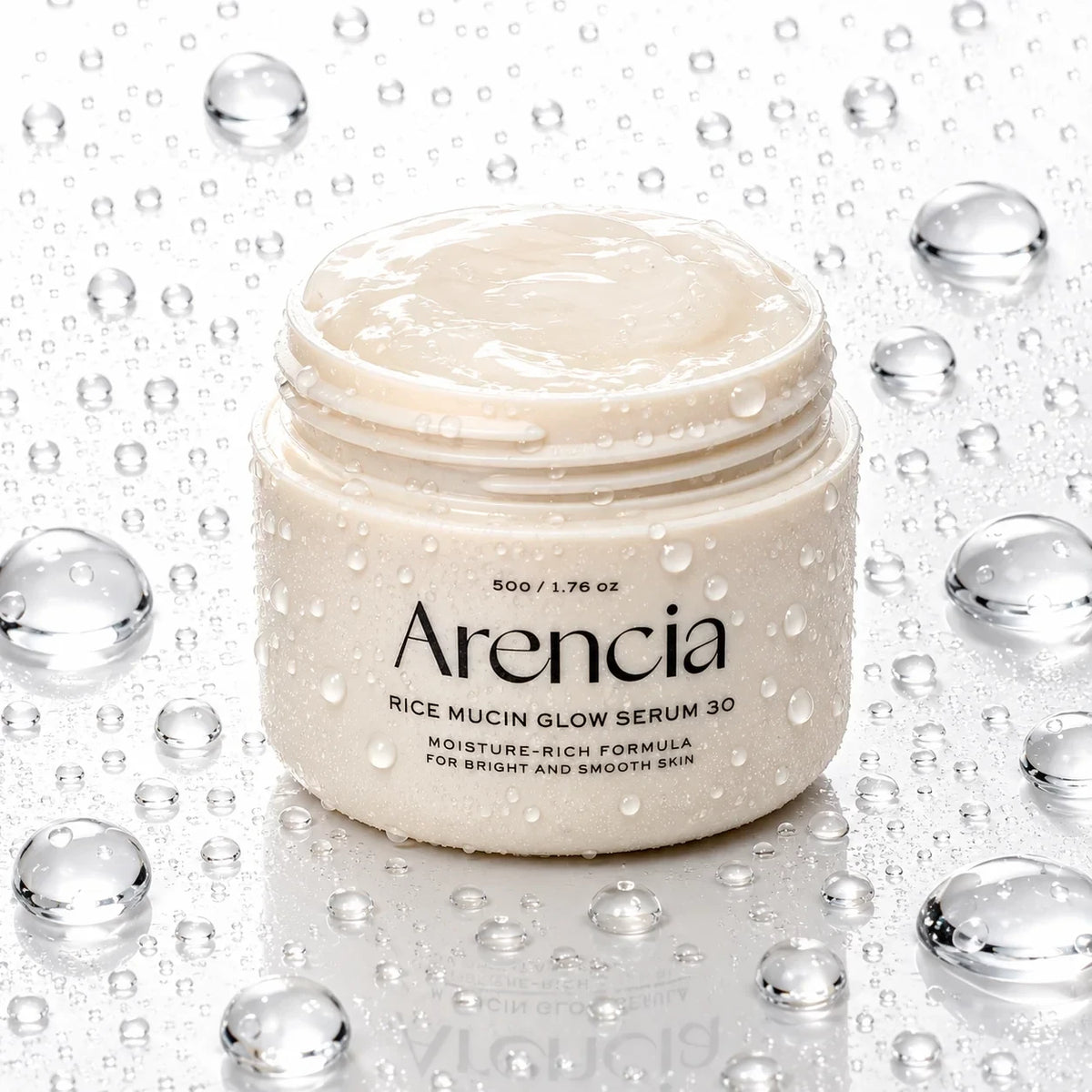 bareskin.lt Arencia Rice Mucin Glow Serum 30 intensyviai drėkinantis žele konsistencijos serumas, padedantis išlaikyti odos skaistumo ir gyvybingumo įspūdį
