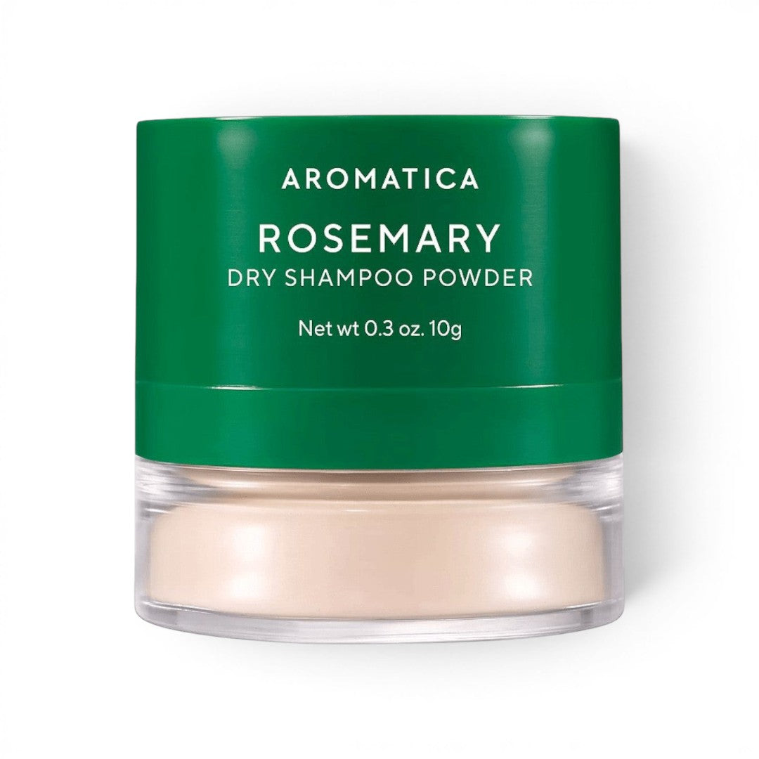 bareskin.lt AROMATICA Rosemary Dry Shampoo Powder sausas šampūnas atgaivina plaukus tarp įprastų plovimų