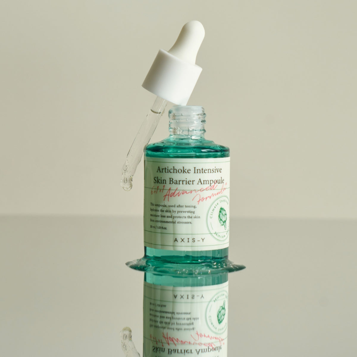 bareskin.lt AXIS-Y Artichoke Intensive Skin Barrier Ampoule drėkinamoji ampulė, skirta palaikyti odos komfortą ir drėgmės balansą