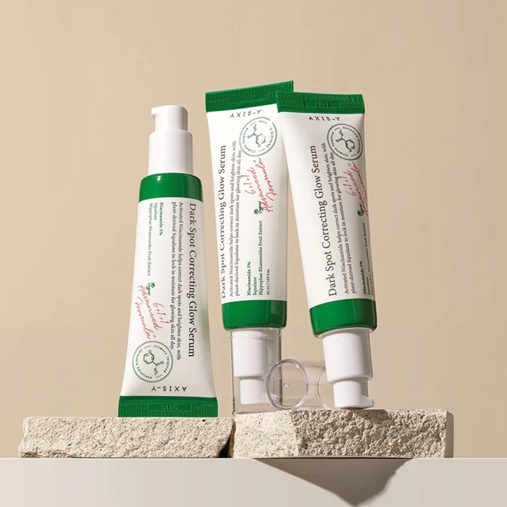 bareskin.lt Axis-Y Dark Spot Correcting Glow Serum odą šviesinantis serumas su niacinamidu bei šaltalankių aliejumi