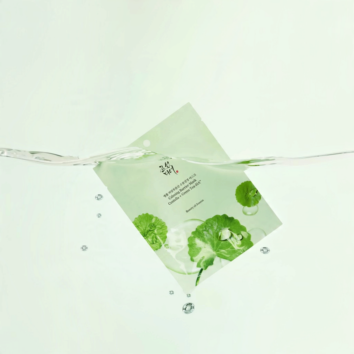 bareskin.lt Beauty of Joseon Calming Barrier Mask sheet mask with centella and green tea in water splash