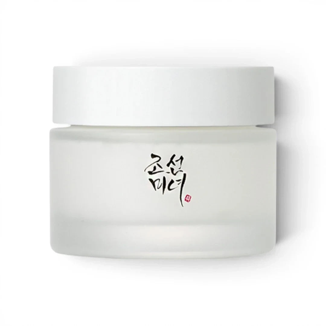 bareskin.lt Beauty of Joseon Dynasty Cream in a frosted glass jar with a white lid, featuring traditional calligraphy.