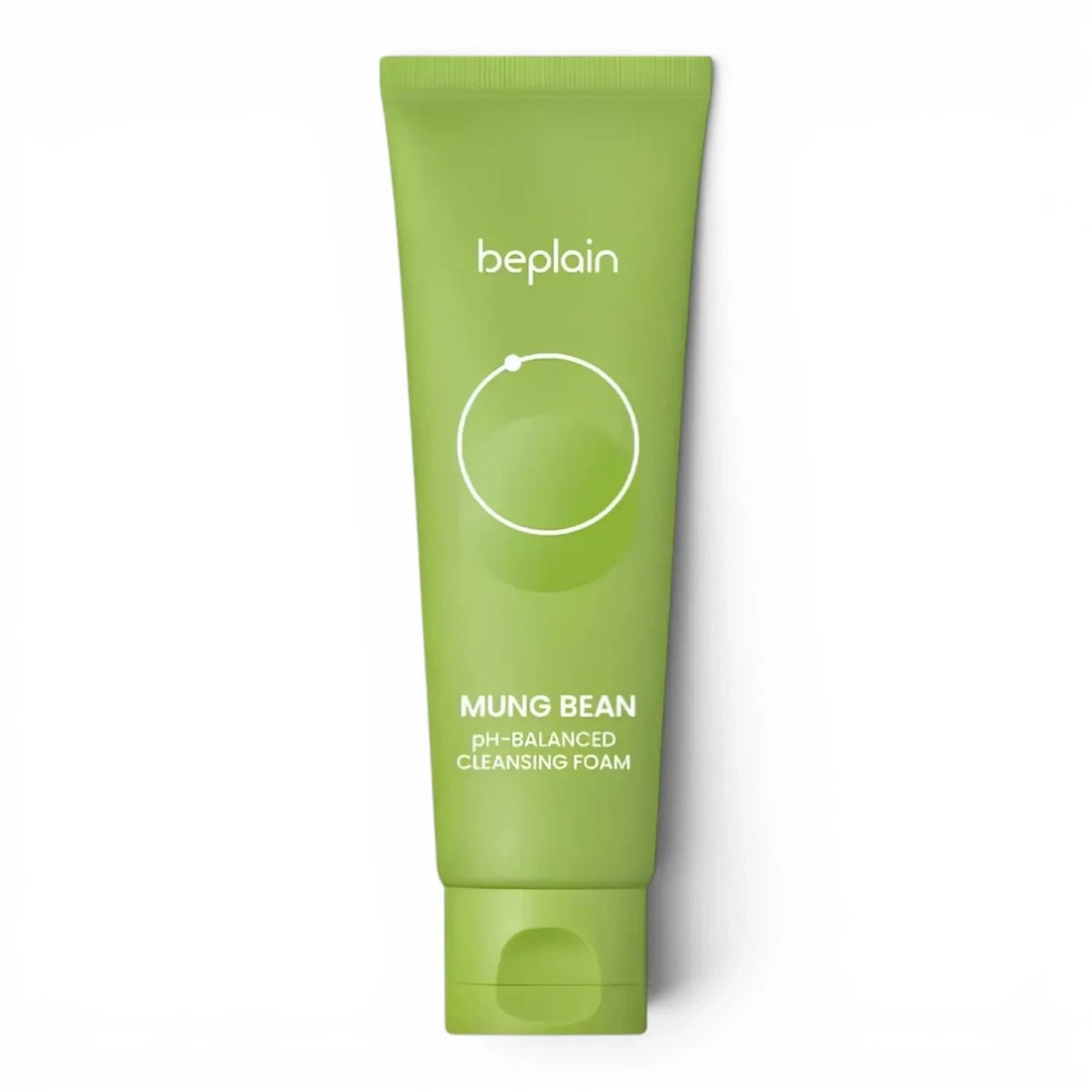 bareskin.lt beplain Mung Bean pH-balanced cleansing foam in a light green tube for gentle daily facial cleansing.