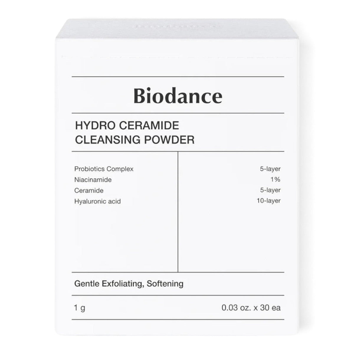 bareskin.lt BIODANCE Hydro Ceramide Cleansing Powder enziminis prausiklis, valomieji milteliai, kurie valo ir drėkina odą, saugodama jos natūralų balansą