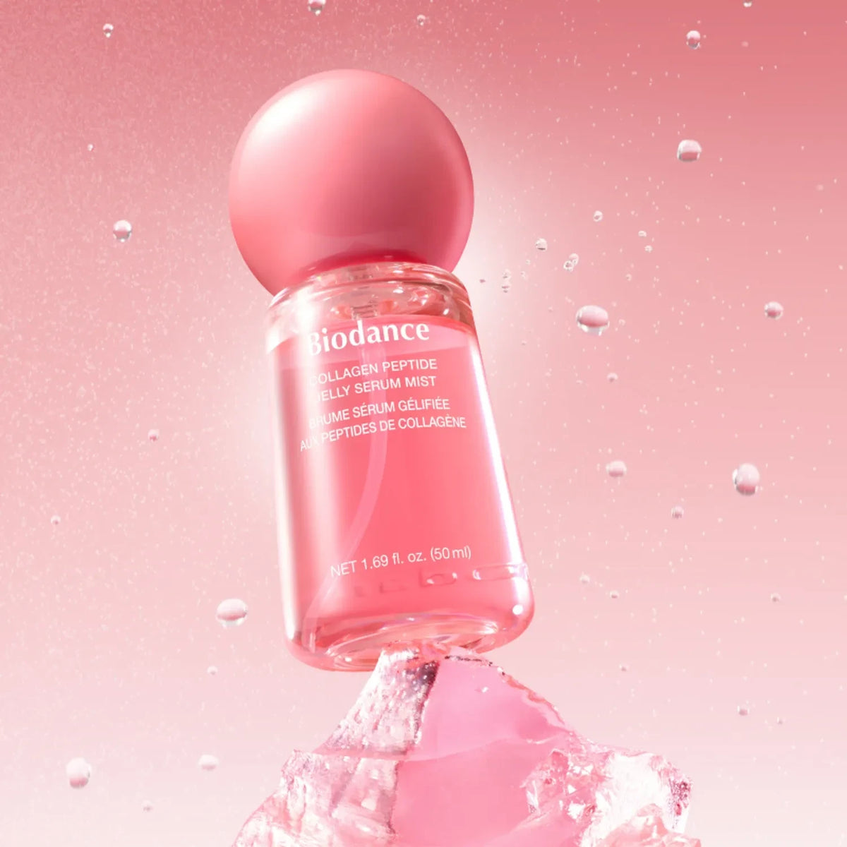 bareskin.lt Biodance Collagen Peptide Jelly Serum Mist želė tekstūros veido dulksna su kolageno vandeniu, niacinamidu ir fermentais