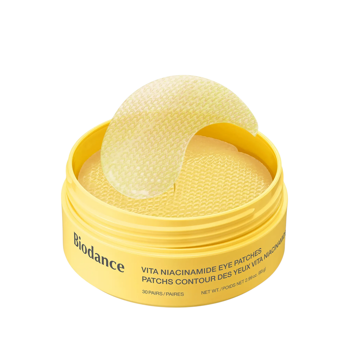 bareskin.lt Biodance Vita Niacinamide hydrogel eye patches hidrogeliniai paakių padeliai su niacinamidu, kofeinu ir ananasų vandeniu