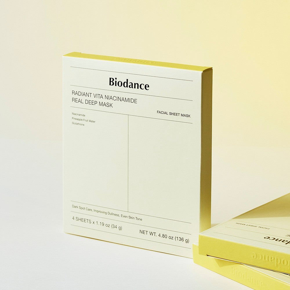 bareskin.lt BIODANCE Radiant Vita Niacinamide Real Deep Mask hidrogelinė kaukė su niacinamidu ir grynosios formos glutationu