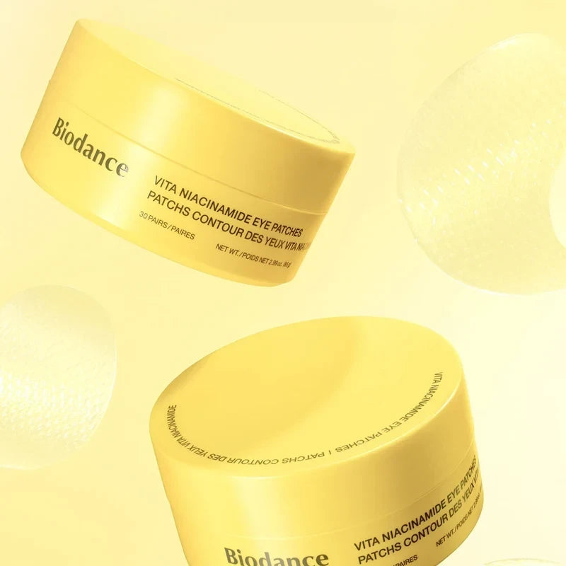 bareskin.lt Biodance Vita Niacinamide hydrogel eye patches hidrogeliniai paakių padeliai su niacinamidu, kofeinu ir ananasų vandeniu