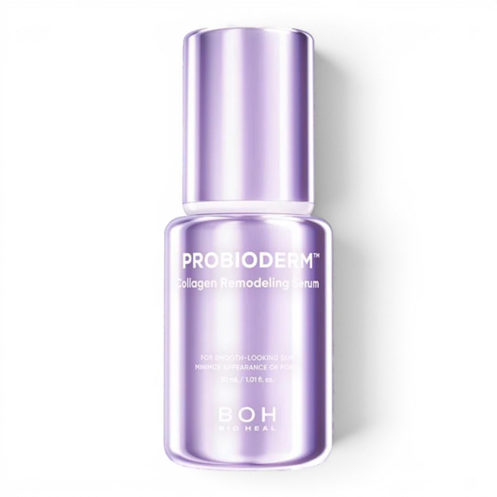 bareskin.lt BIOHEAL BOH Probioderm Collagen Remodeling Serum in a metallic purple bottle for skin firming and hydration