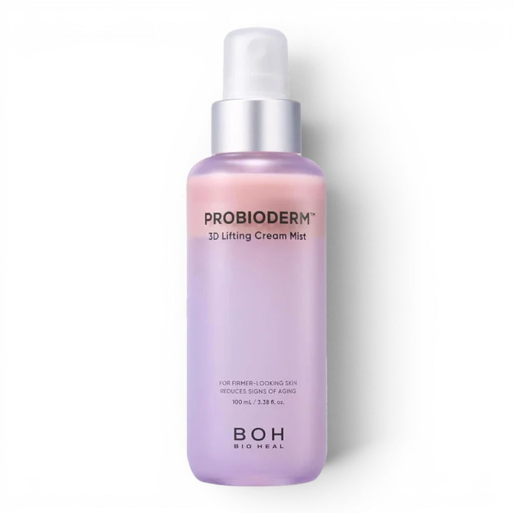 bareskin.lt BIOHEAL BOH Probioderm 3D Lifting Cream Mist in a light purple bottle for firming and hydrating skin