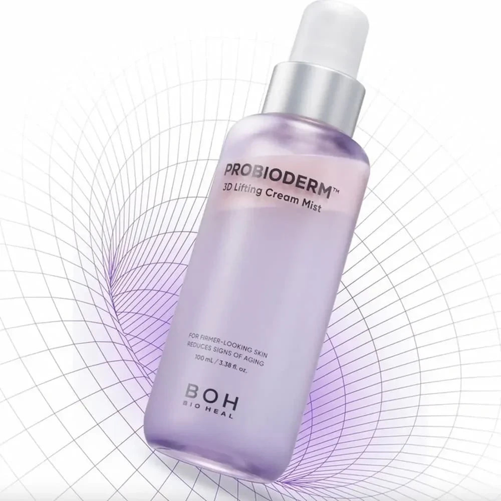 bareskin.lt BIOHEAL BOH Probioderm 3D Lifting Cream Mist veido dulksna, kuri akimirksniu suteikia odai drėgmės ir gaivos