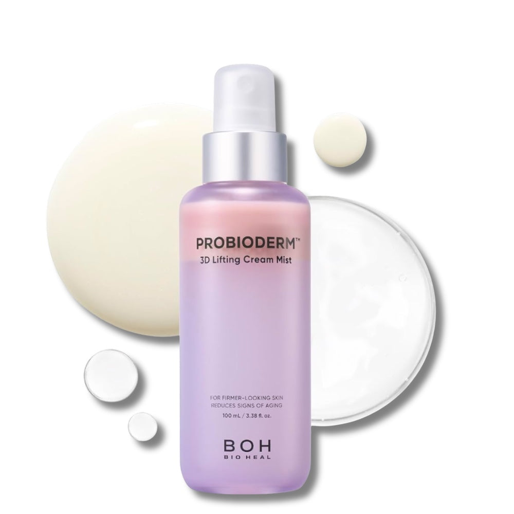 bareskin.lt BIOHEAL BOH Probioderm 3D Lifting Cream Mist veido dulksna, kuri akimirksniu suteikia odai drėgmės ir gaivos