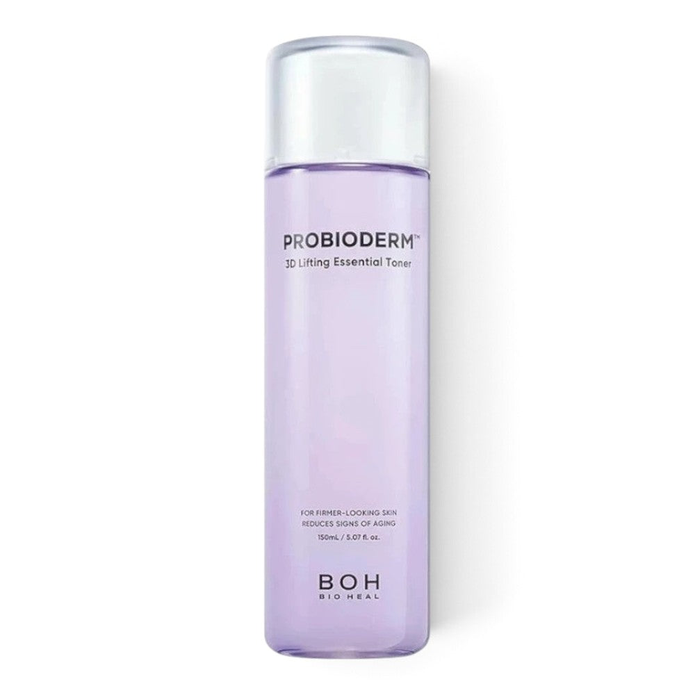 bareskin.lt BIOHEAL BOH Probioderm 3D Lifting Essential Toner in a light purple translucent bottle.