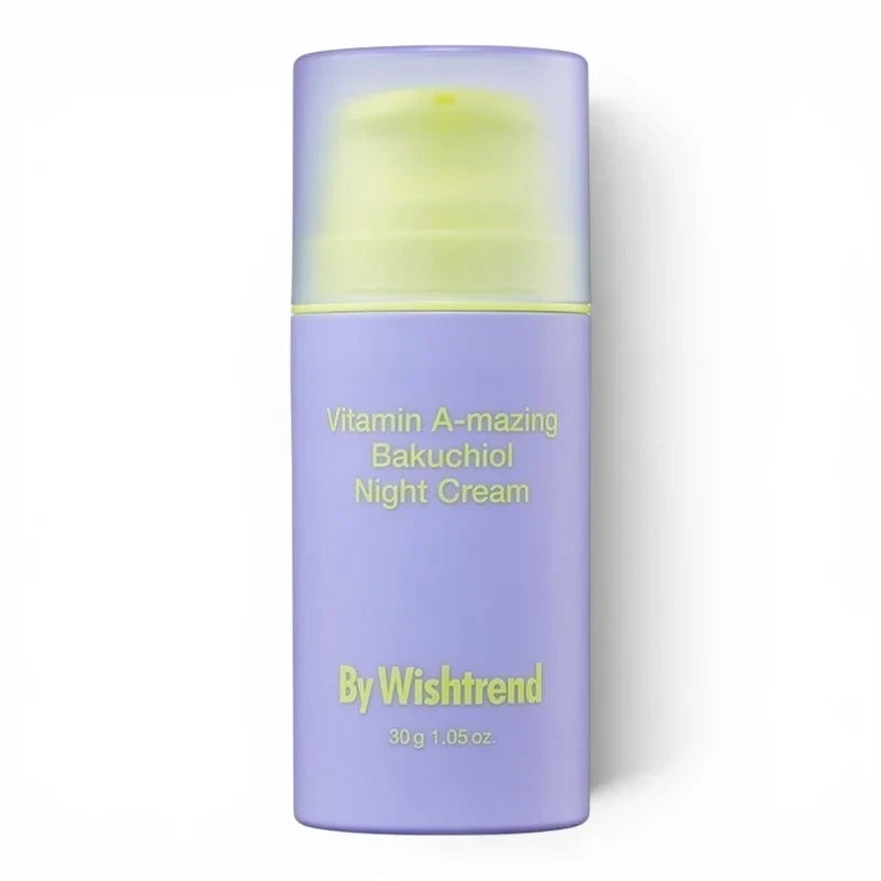 bareskin.lt By Wishtrend Vitamin A-mazing Bakuchiol Night Cream maitinamasis naktinis kremas, skirtas odos priežiūrai ir senėjimo požymių mažinimui