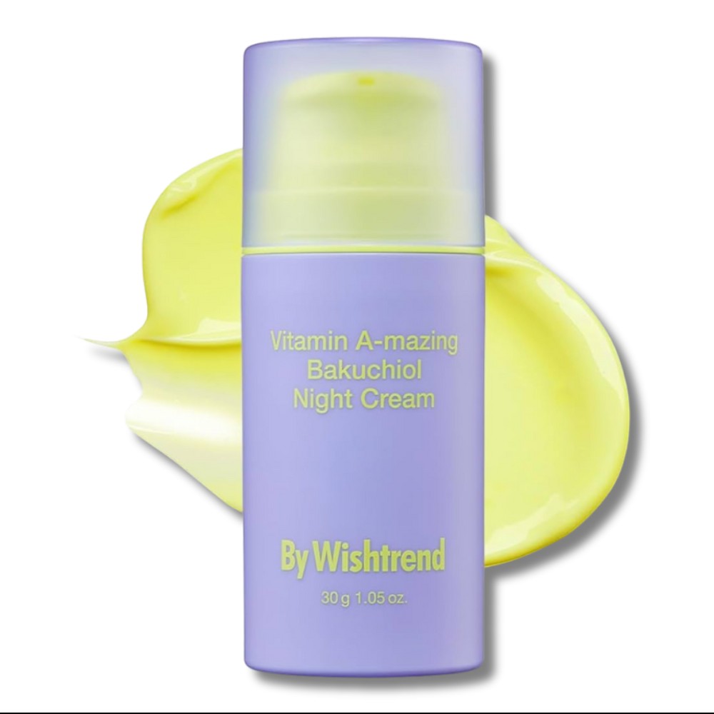 bareskin.lt By Wishtrend Vitamin A-mazing Bakuchiol Night Cream maitinamasis naktinis kremas, skirtas odos priežiūrai ir senėjimo požymių mažinimui