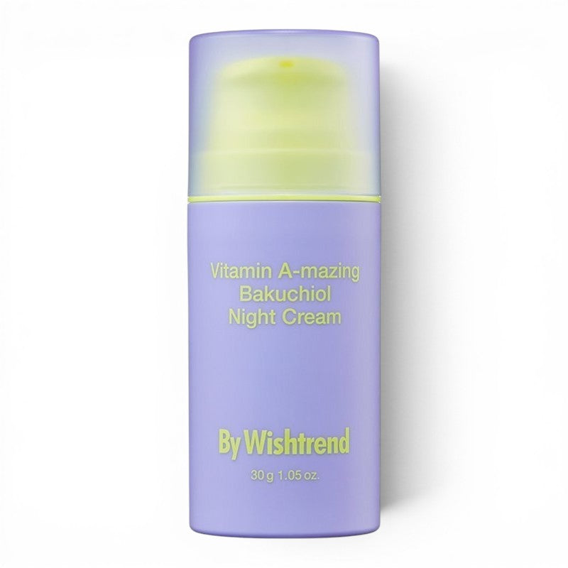 bareskin.lt By Wishtrend Vitamin A-mazing Bakuchiol Night Cream maitinamasis naktinis kremas, skirtas odos priežiūrai ir senėjimo požymių mažinimui