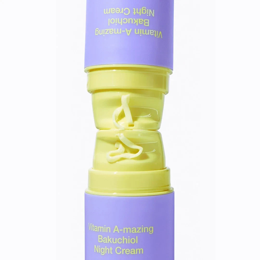 bareskin.lt By Wishtrend Vitamin A-mazing Bakuchiol Night Cream maitinamasis naktinis kremas, skirtas odos priežiūrai ir senėjimo požymių mažinimui