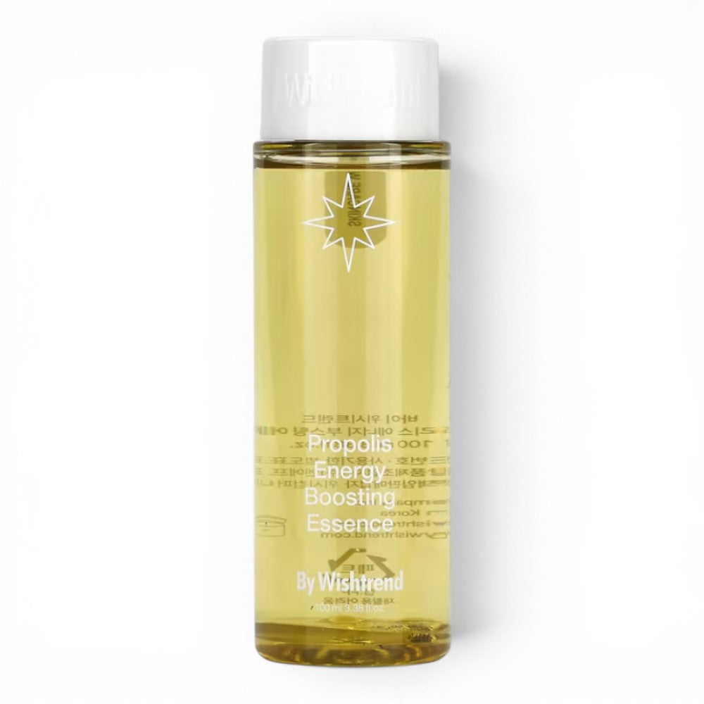 bareskin.lt By Wishtrend Propolis Energy Boosting Essence esencija su fermentuotu medaus ir juodosios arbatos ekstraktu intensyviai drėkina, ramina