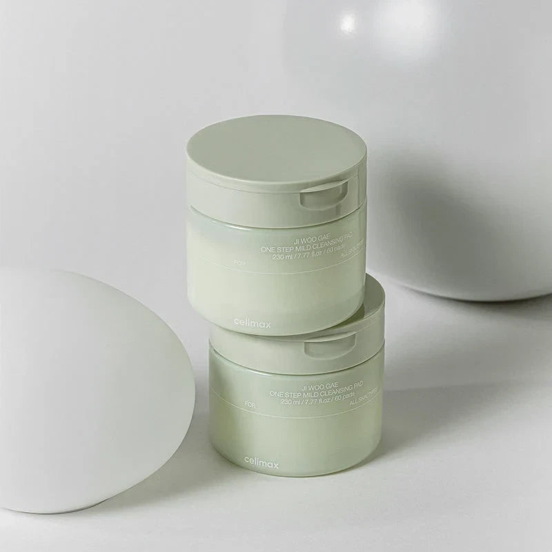 bareskin.lt Celimax Ji.Woo.Gae One Step Mild Cleansing Pad valomieji padeliai su drėkinančių ir raminančių ingredientų kompleksu