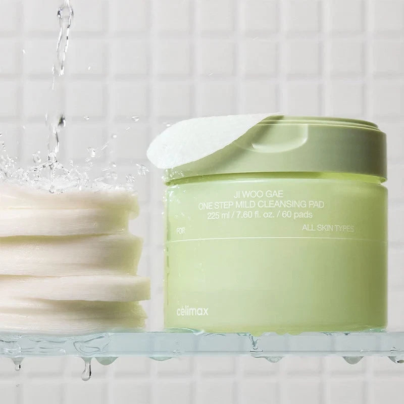 bareskin.lt Celimax Ji.Woo.Gae One Step Mild Cleansing Pad valomieji padeliai su drėkinančių ir raminančių ingredientų kompleksu