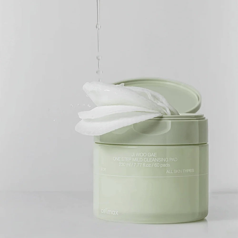 bareskin.lt Celimax Ji.Woo.Gae One Step Mild Cleansing Pad valomieji padeliai su drėkinančių ir raminančių ingredientų kompleksu