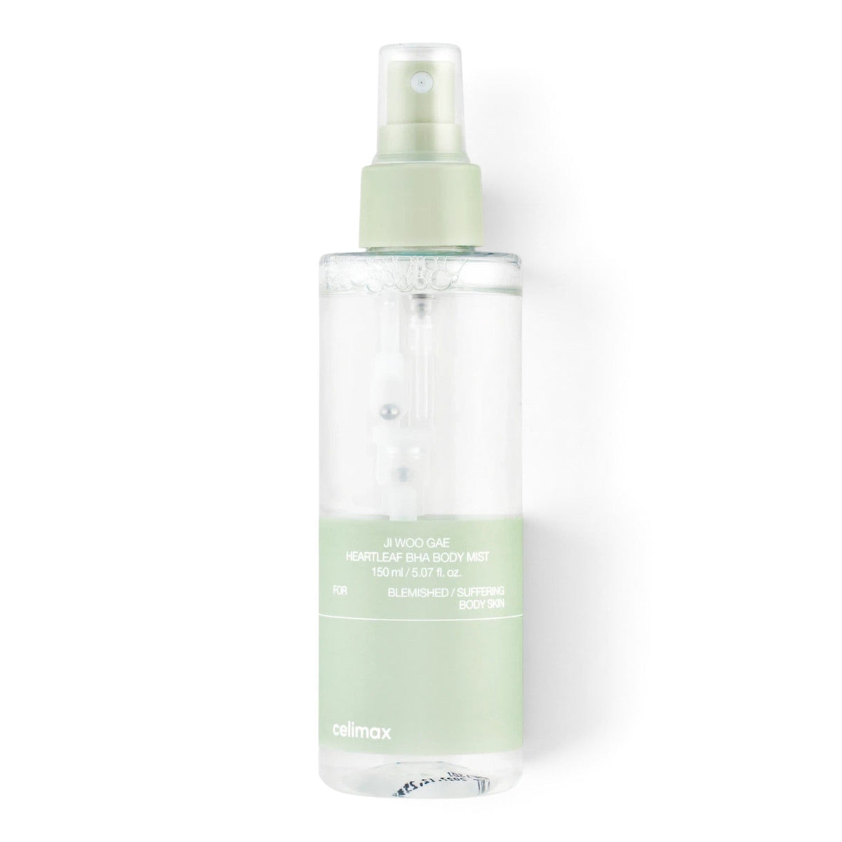 bareskin.lt Celimax Ji Woo Gae Heartleaf BHA body mist eksfolijuojanti kūno dulksna su BHA, PHA ir LHA rūgštimis