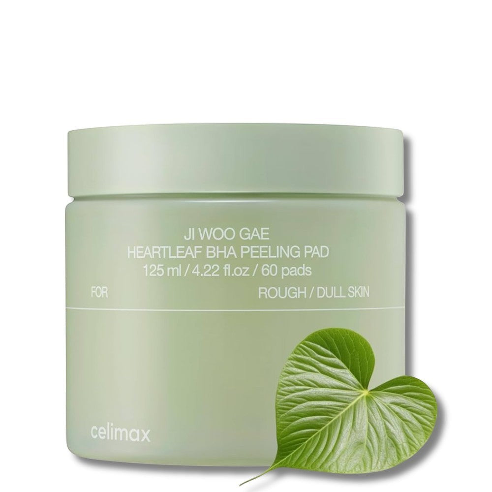bareskin.lt Celimax Ji Woo Gae Heartleaf BHA peeling pads toniko padeliai su širdžialapės stimburės (Houttuynia Cordata) ekstraktu