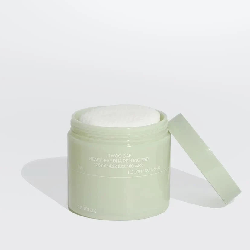 bareskin.lt Celimax Ji Woo Gae Heartleaf BHA peeling pads toniko padeliai su širdžialapės stimburės (Houttuynia Cordata) ekstraktu