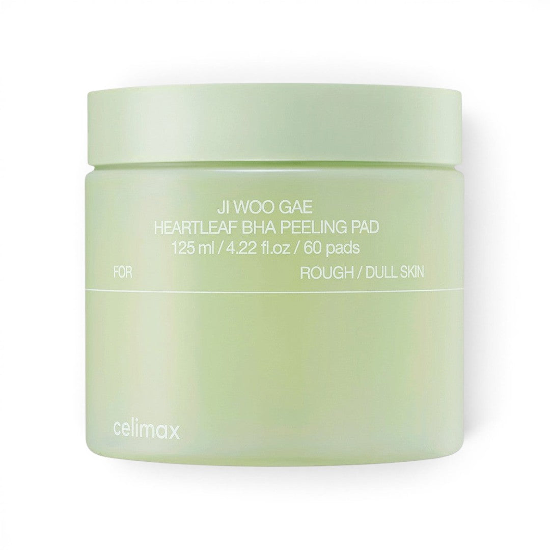 bareskin.lt Celimax Ji Woo Gae Heartleaf BHA peeling pads toniko padeliai su širdžialapės stimburės (Houttuynia Cordata) ekstraktu